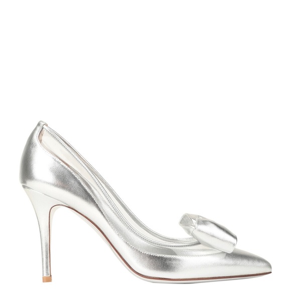 VALENTINO GARAVANI Leather Court Shoes US9 EU39 UK6 Metallic Bow $875 - Picture 3 of 8